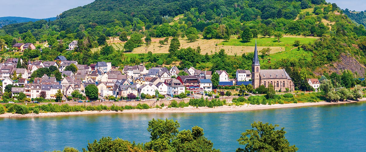 A view across the Rhine towards Boppard, Germany
